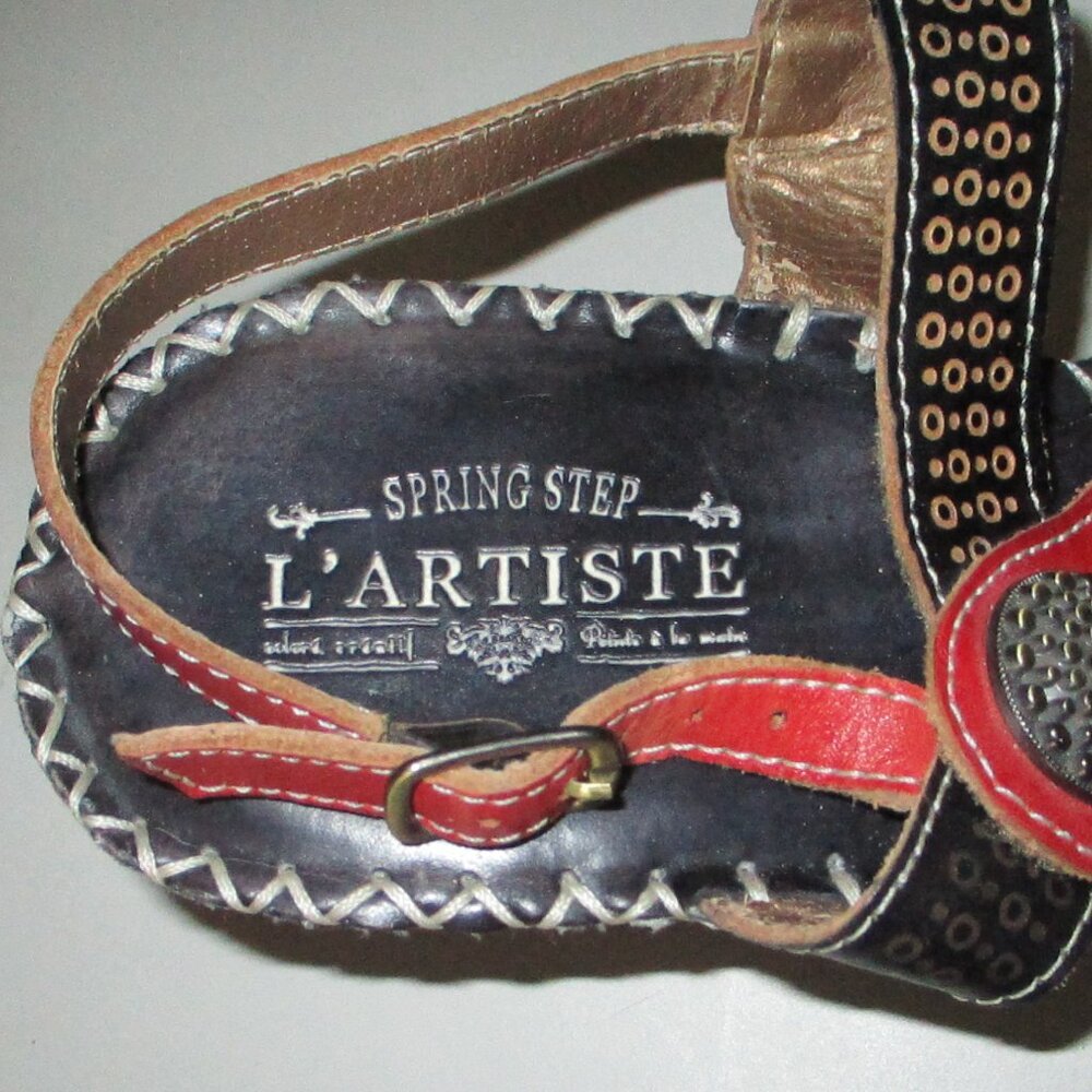 L'Artiste Dreamer-B Womens Red Leather Velcro Strap Slingback Heel Sandal-40 EUR - Picture 7 of 8
